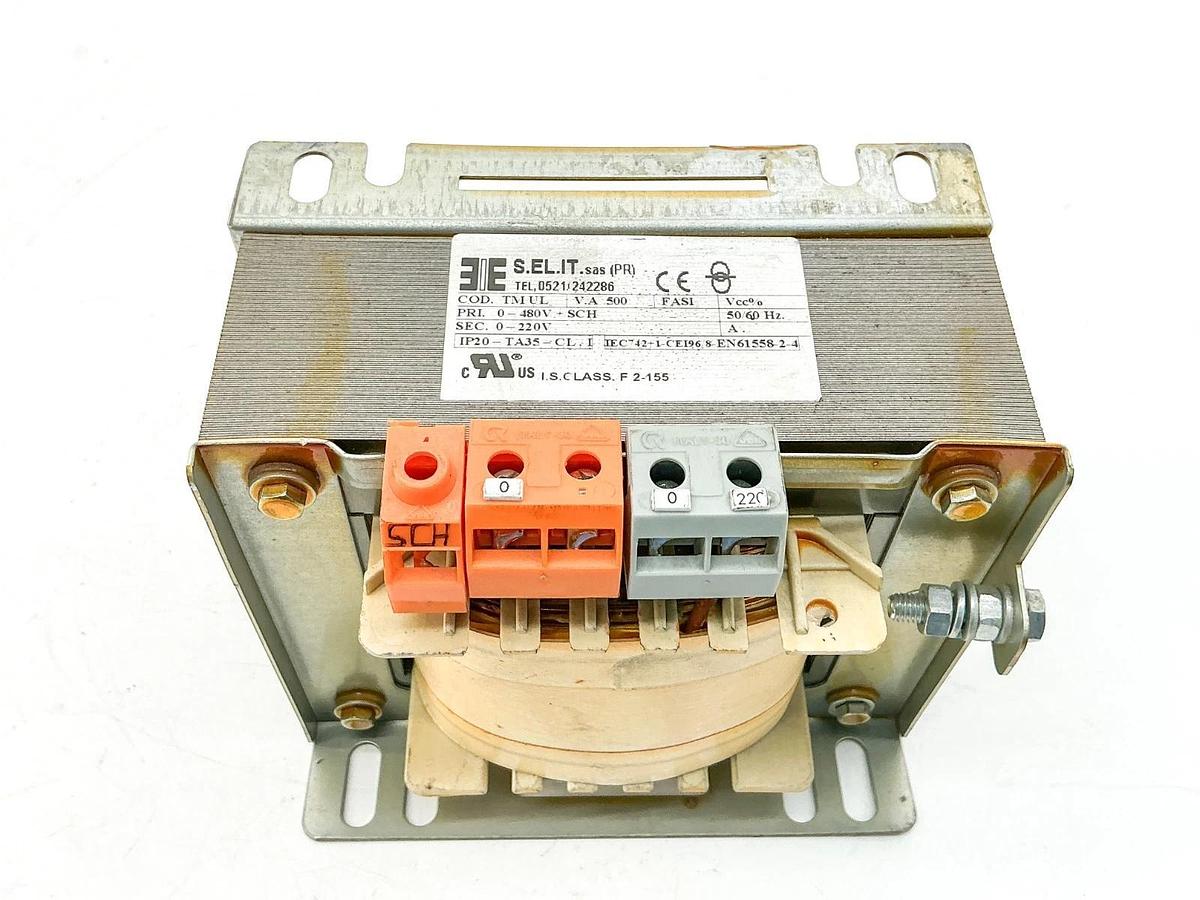 New Schweitzer S.EL.IT TMUL Transformer 500vA 0-480V PRI 0-220V Sec 1PH -No Box