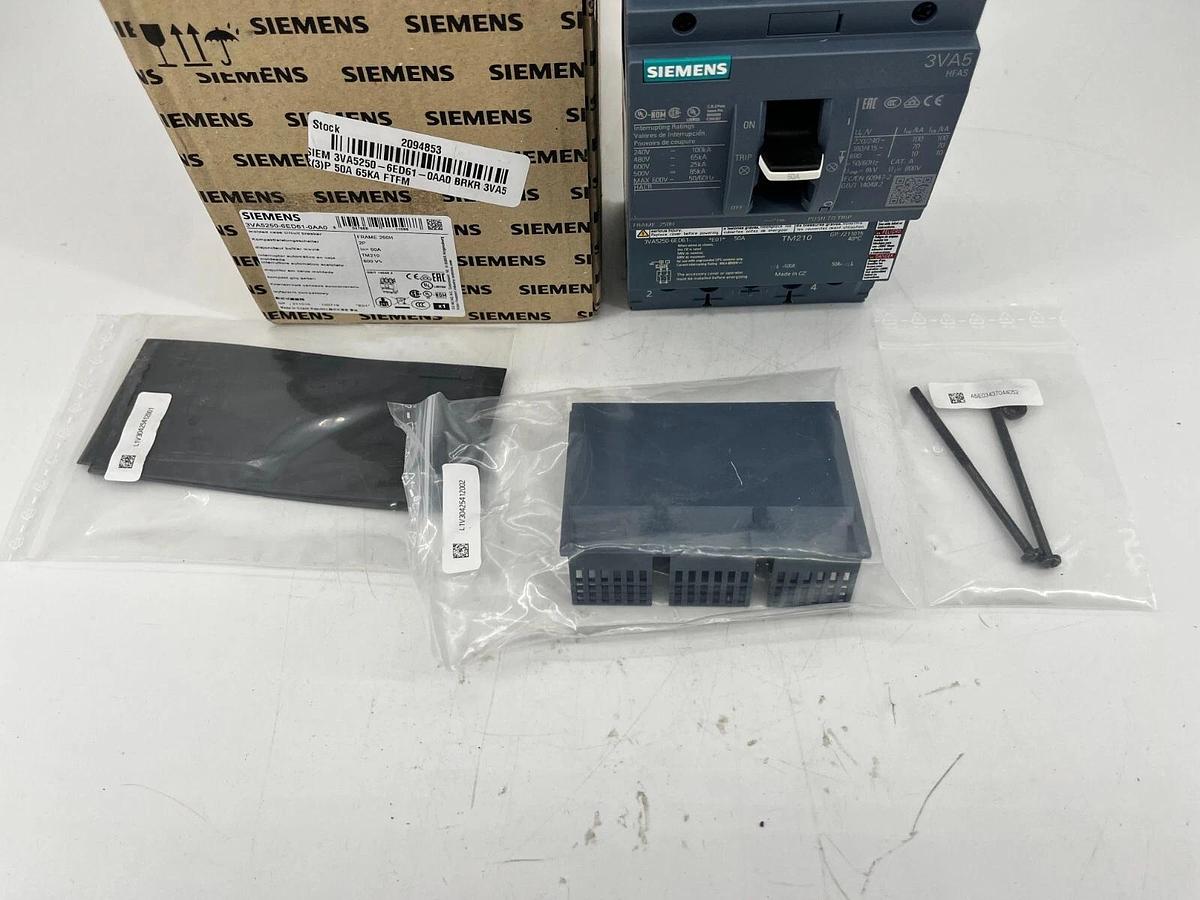 New Siemens 3VA5250-6ED61-0AA0 Circuit Breaker 50A 480V