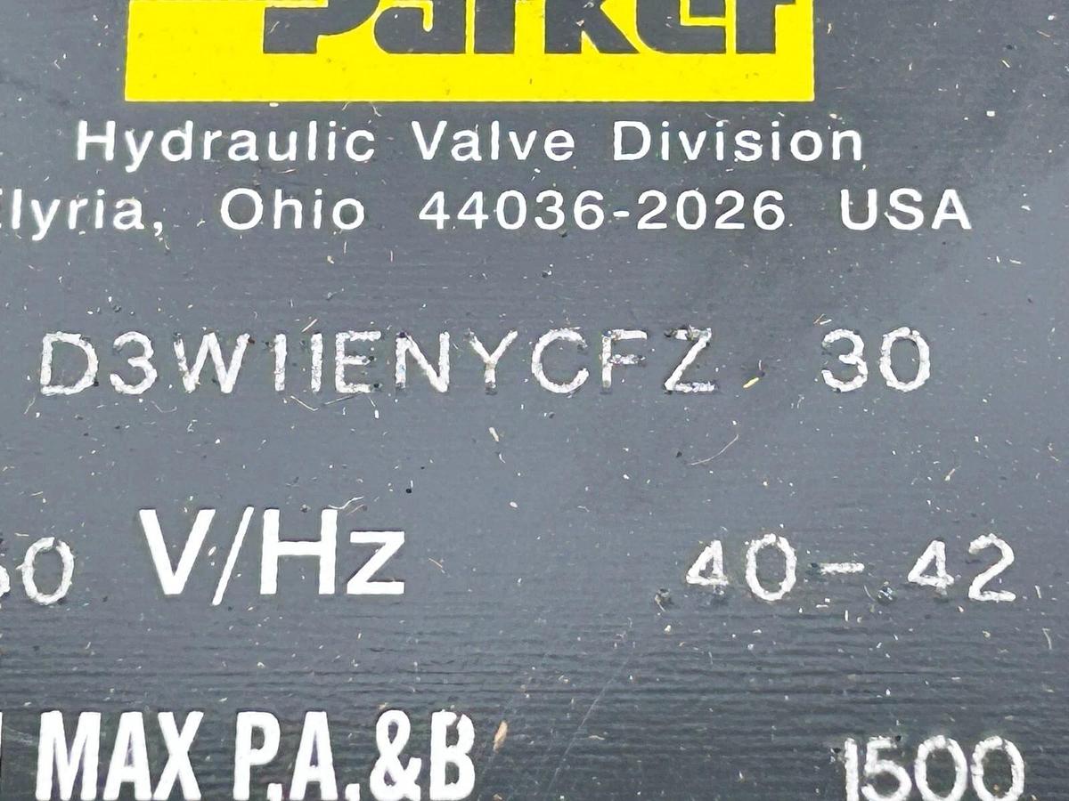 New Parker D3W11ENYCFZ-30 Solenoid Valve 5000PSI 42A 110/120V 50/60Hz