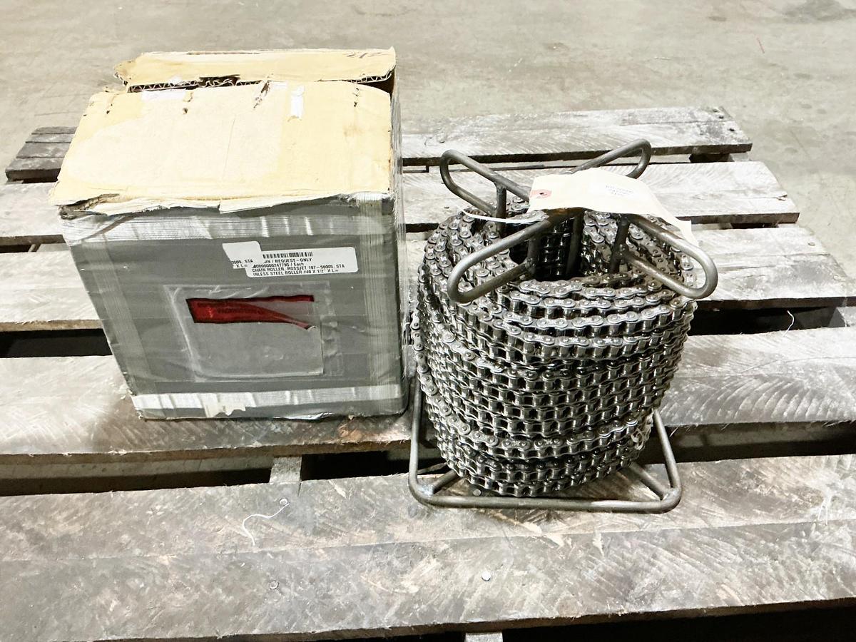 New Tsubaki 107-50005 Stainless Roller Chain 40SS 90ft 40X1/2” 247795