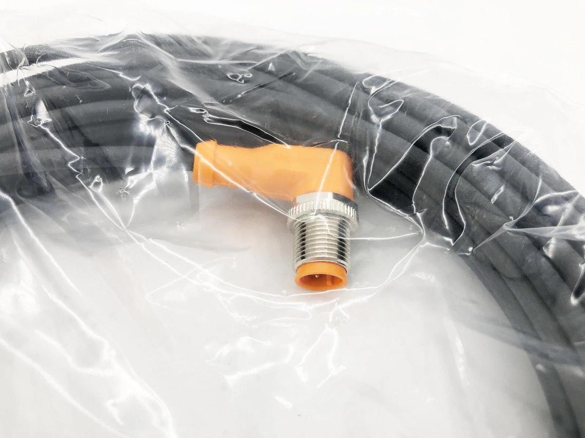 New IFM Efector EVC081 Male Cordset M12 4A 250AC/300DC 10m Length
