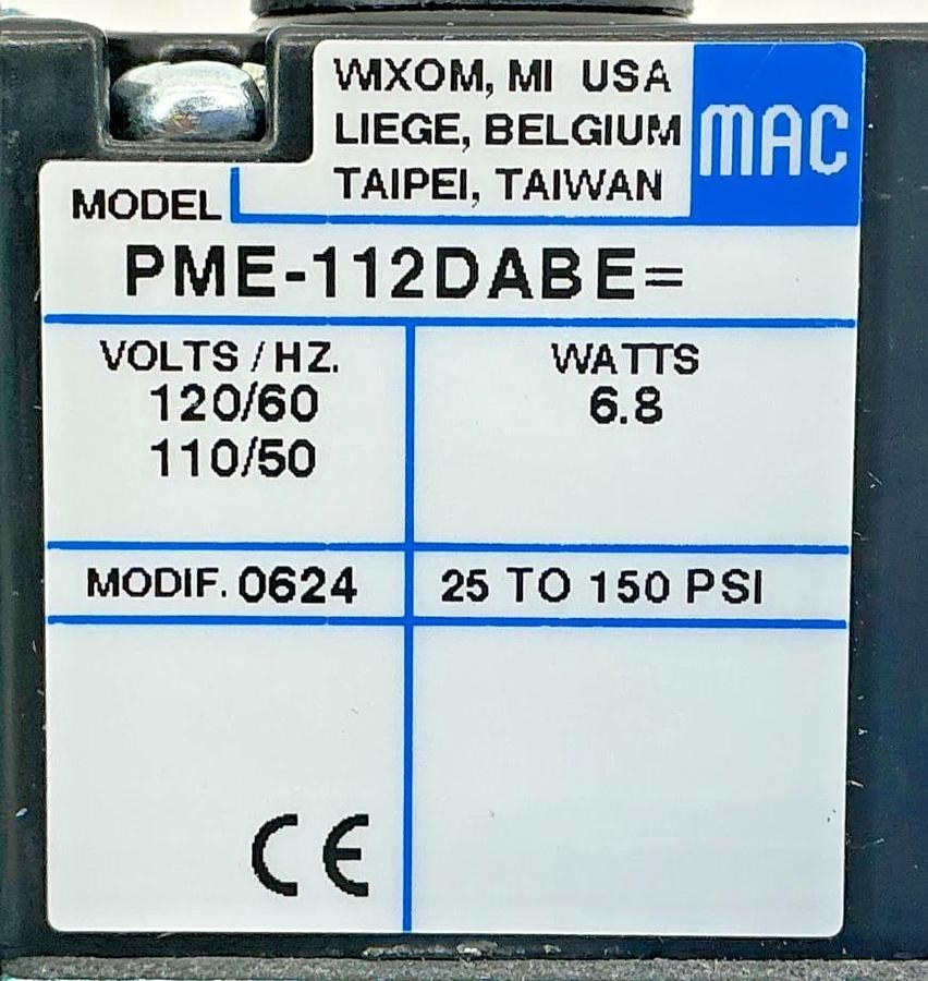 New MAC Valves 6211C-000-PM-112DA Solenoid Valve 4-Way 6.8Watts 150PSI 110/120V
