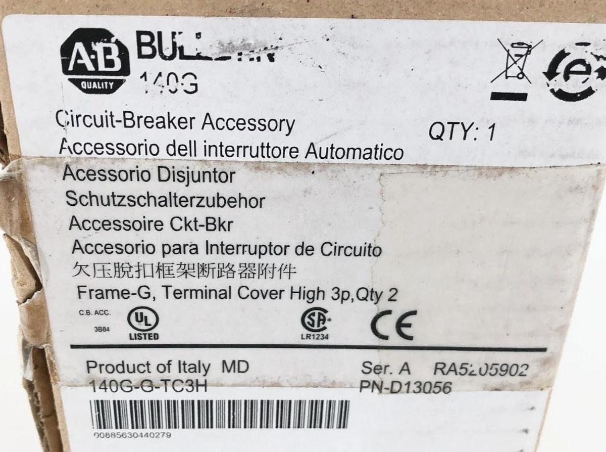 New Allen Bradley 140G-G-TC3H Ser. A Frame-G Terminal Cover High 3P