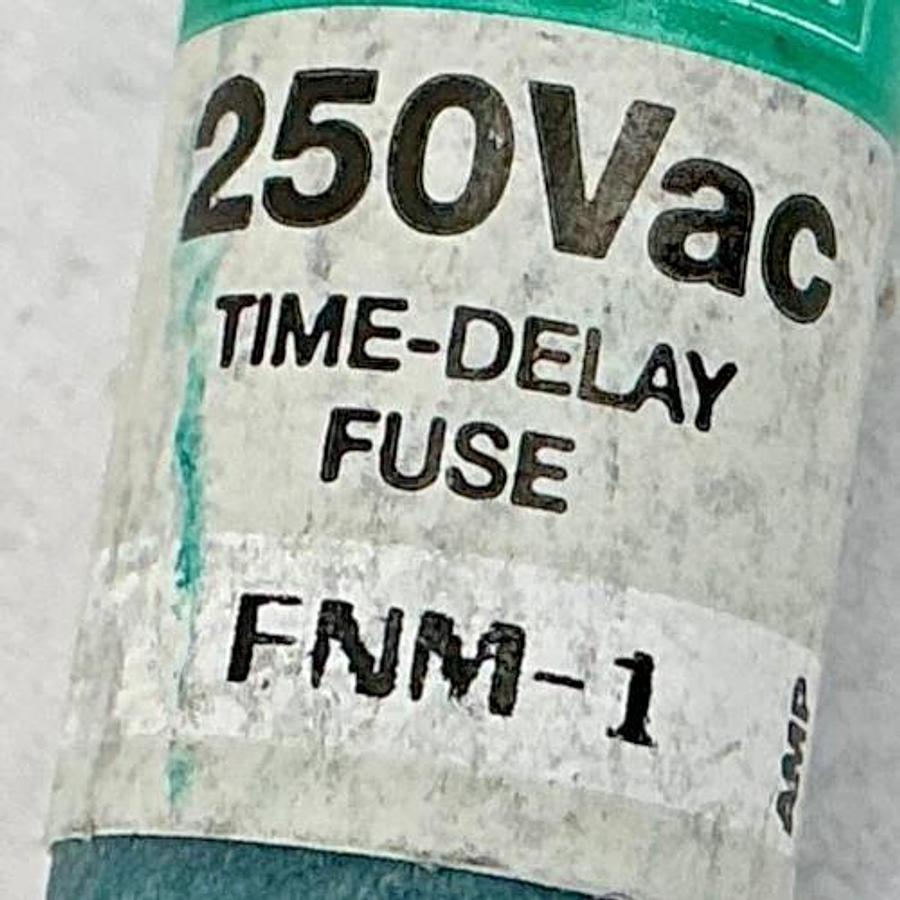 Lot of 5 New Bussmann FNM-1 250Vac Time-Delay Fuse 1A 250V