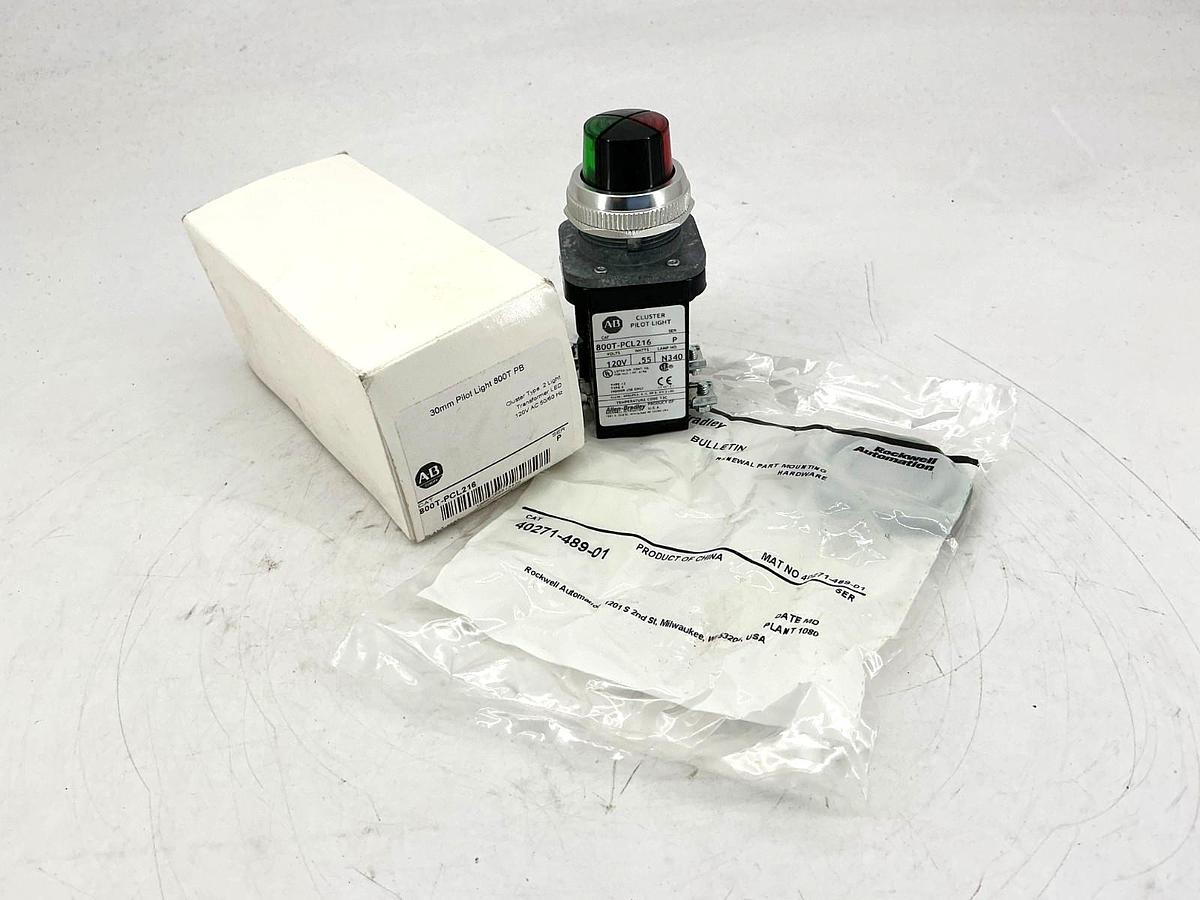 New Allen Bradley 800T-PCL216 Ser P Pilot Light Cluster Type 2 Light LED 120V