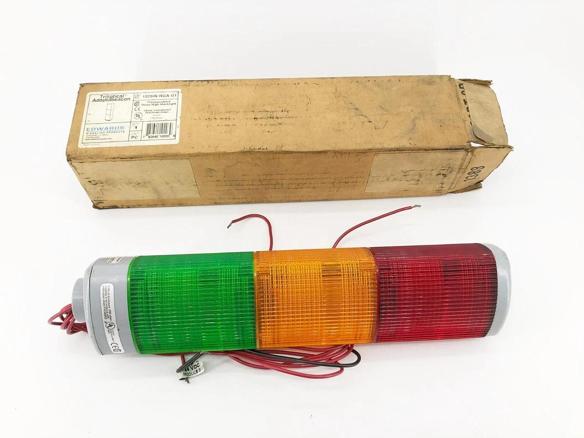 New Edwards 102SIN-RGA-G1 Tower Light 24VDC Red Yellow Green 102PMBS-G1