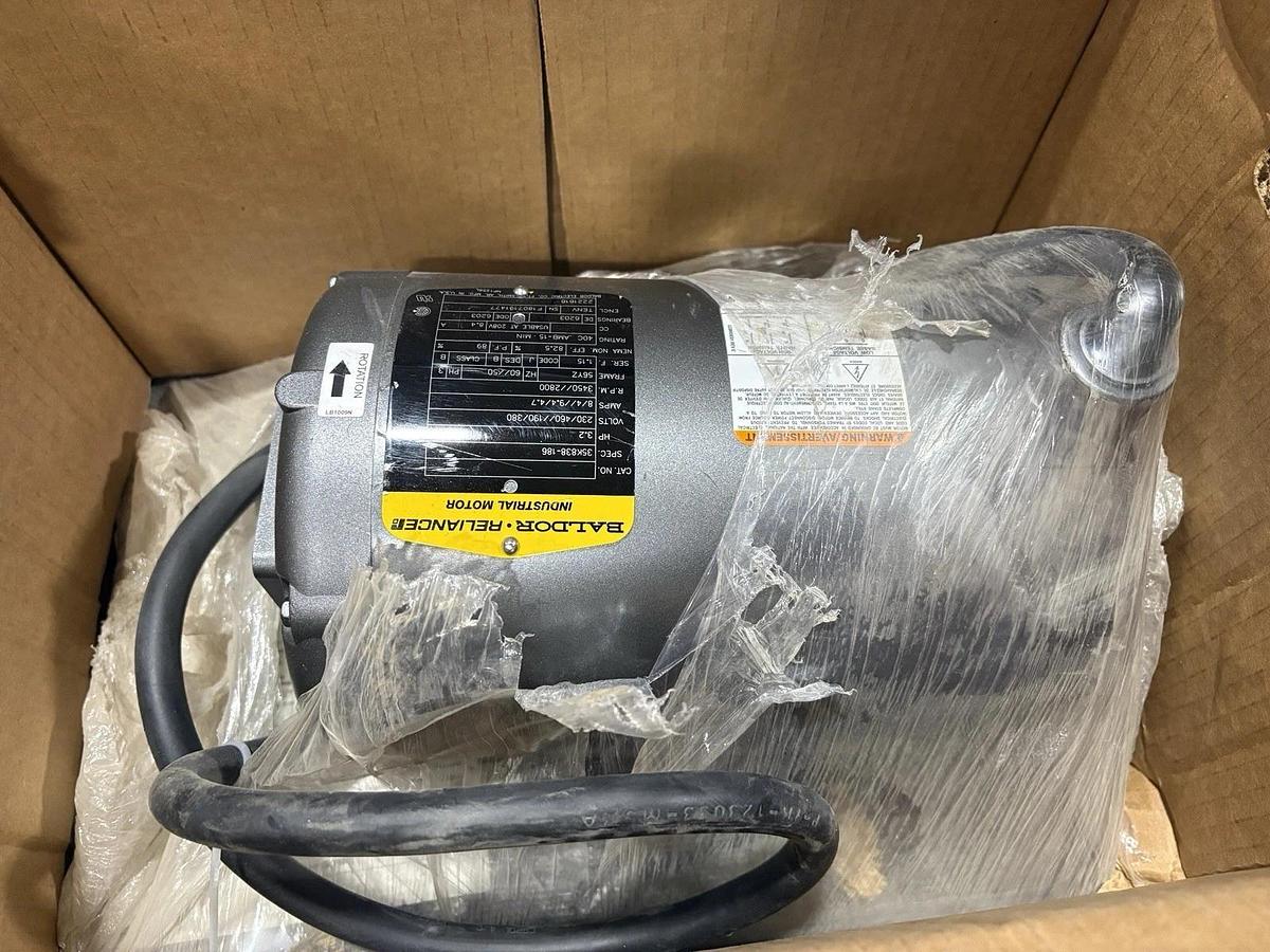 Baldor 2221616 3.2HP TENV Motor 230/460-190/380V 3PH 60/50Hz 3450/2800RPM 56YZ