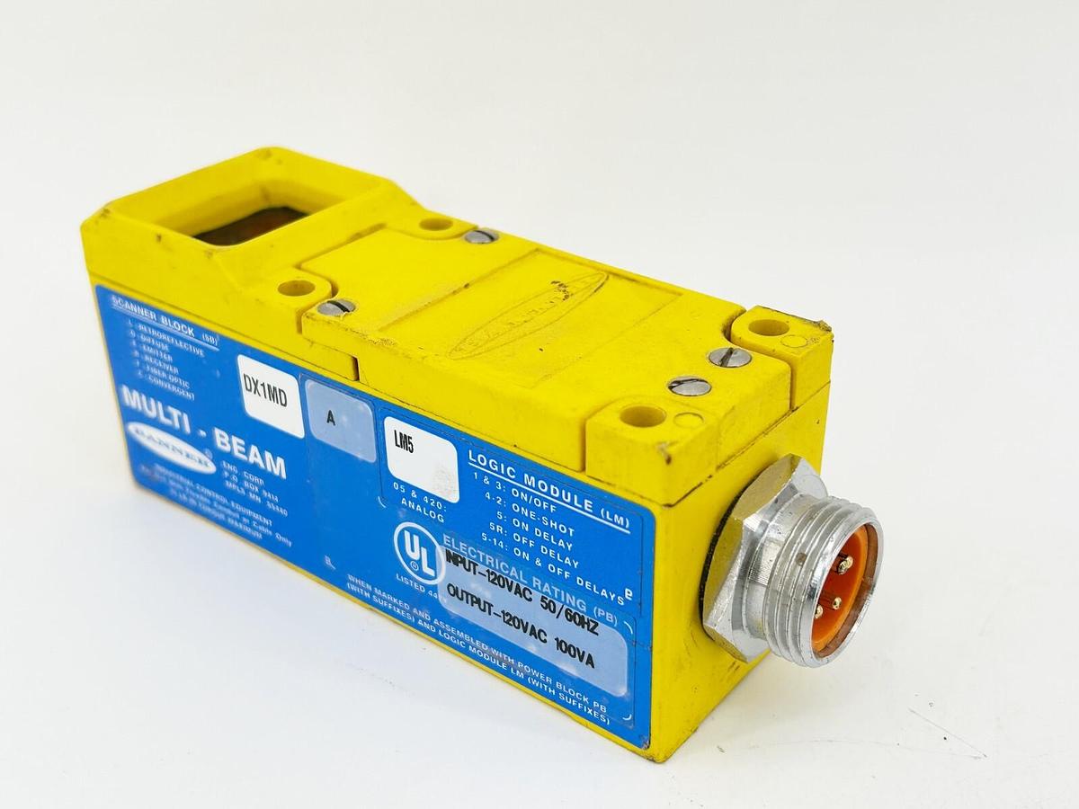 Used Banner Engineering RX1MD Photoelectric Sensor Block 120V 100VA DX1MD-A-LM3