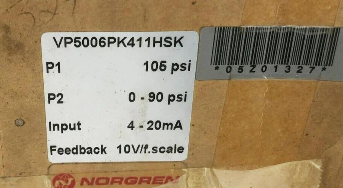 New Norgren VP5006PK411HSK Proportional Pressure Control Valve 1/4"NPT