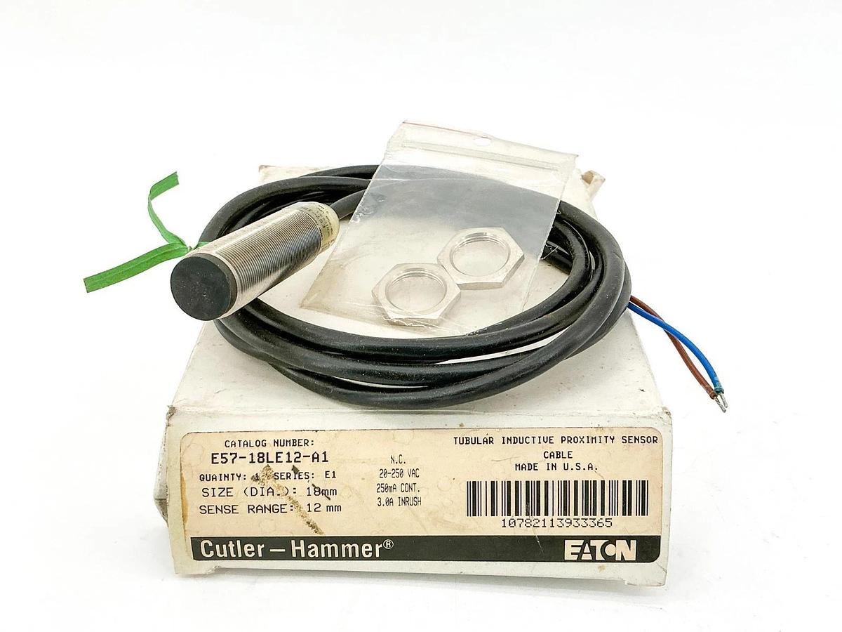 New Cutler Hammer E57-18LE12-A1 Inductive Proximity Sensor 250V Ser.E1