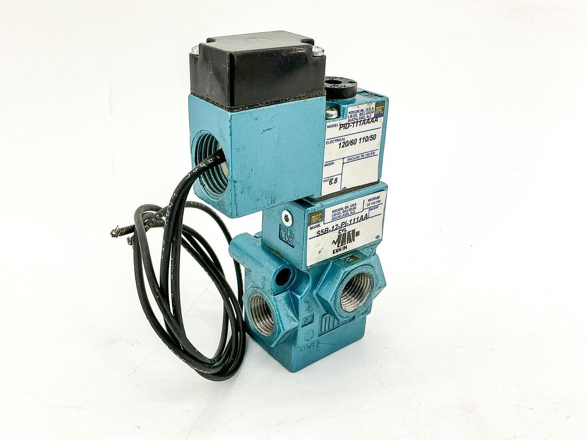 New Mac Valves 55B-12-PI-111AA Solenoid Valve 150PSI 110/120V 6.8W - No Box