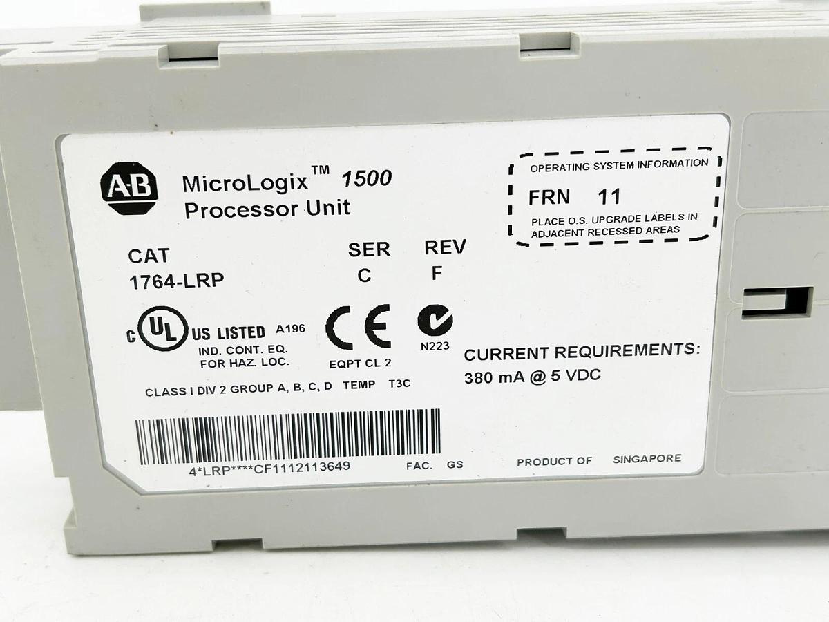 Used Allen Bradley 1764-LRP Processor Module 14K Word 5A 380mA 5VDC - for parts