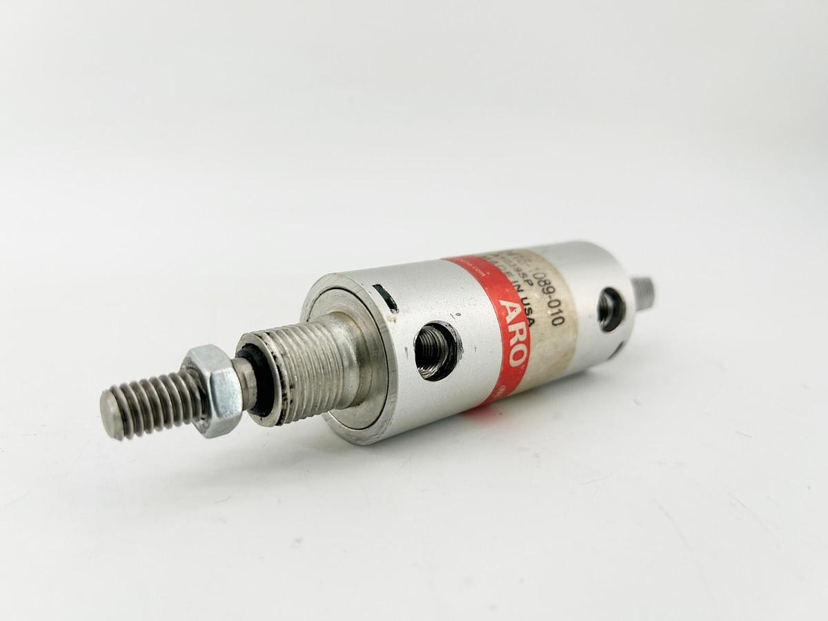 Used ARO 2418-1089-010 Round Bodied Pneumatic Cylinder 1-1/8in x 1in Stroke