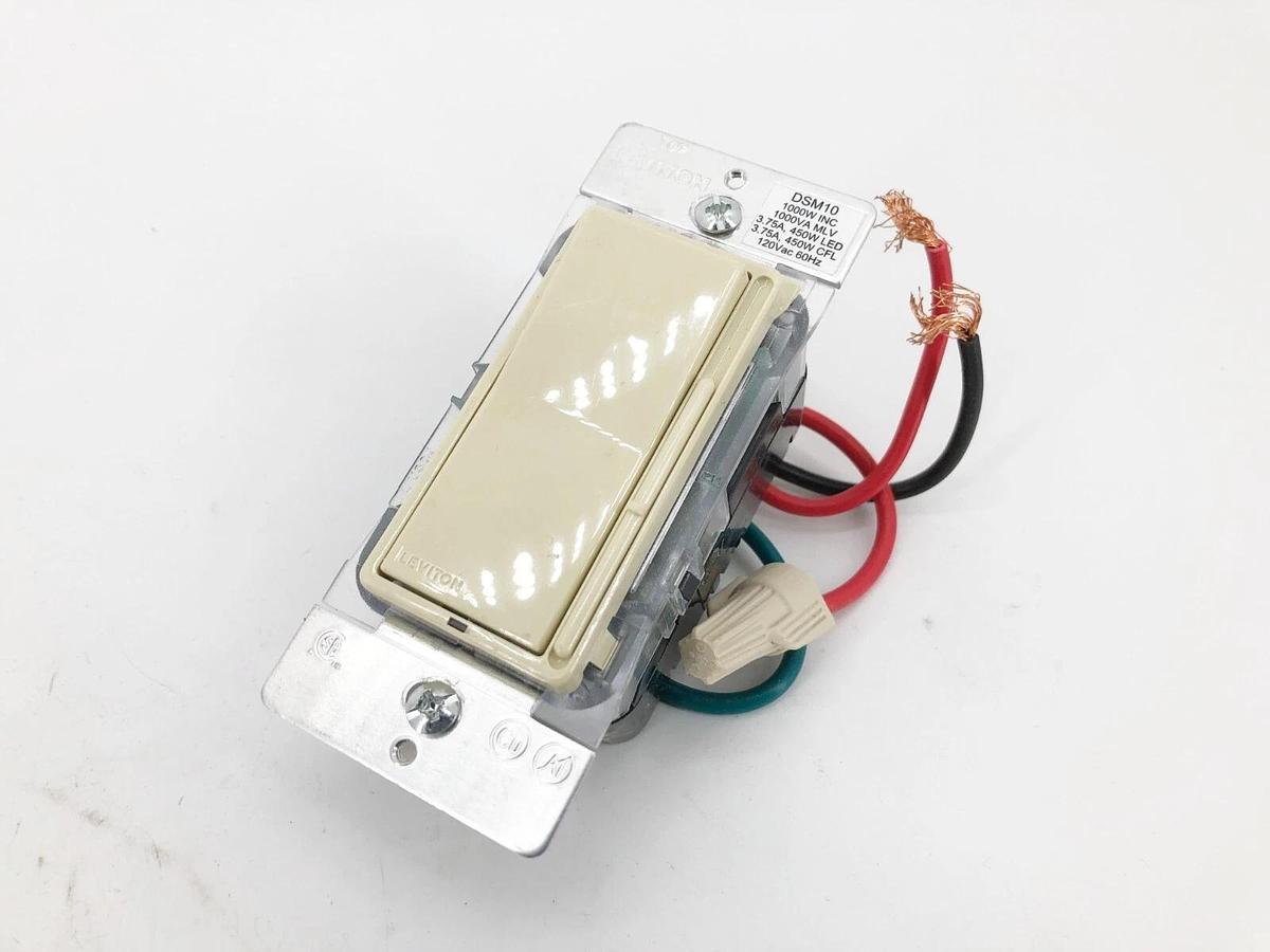 New Leviton DSM10-1LZ Slide Dimmer Switch for Magnetic Low Voltage