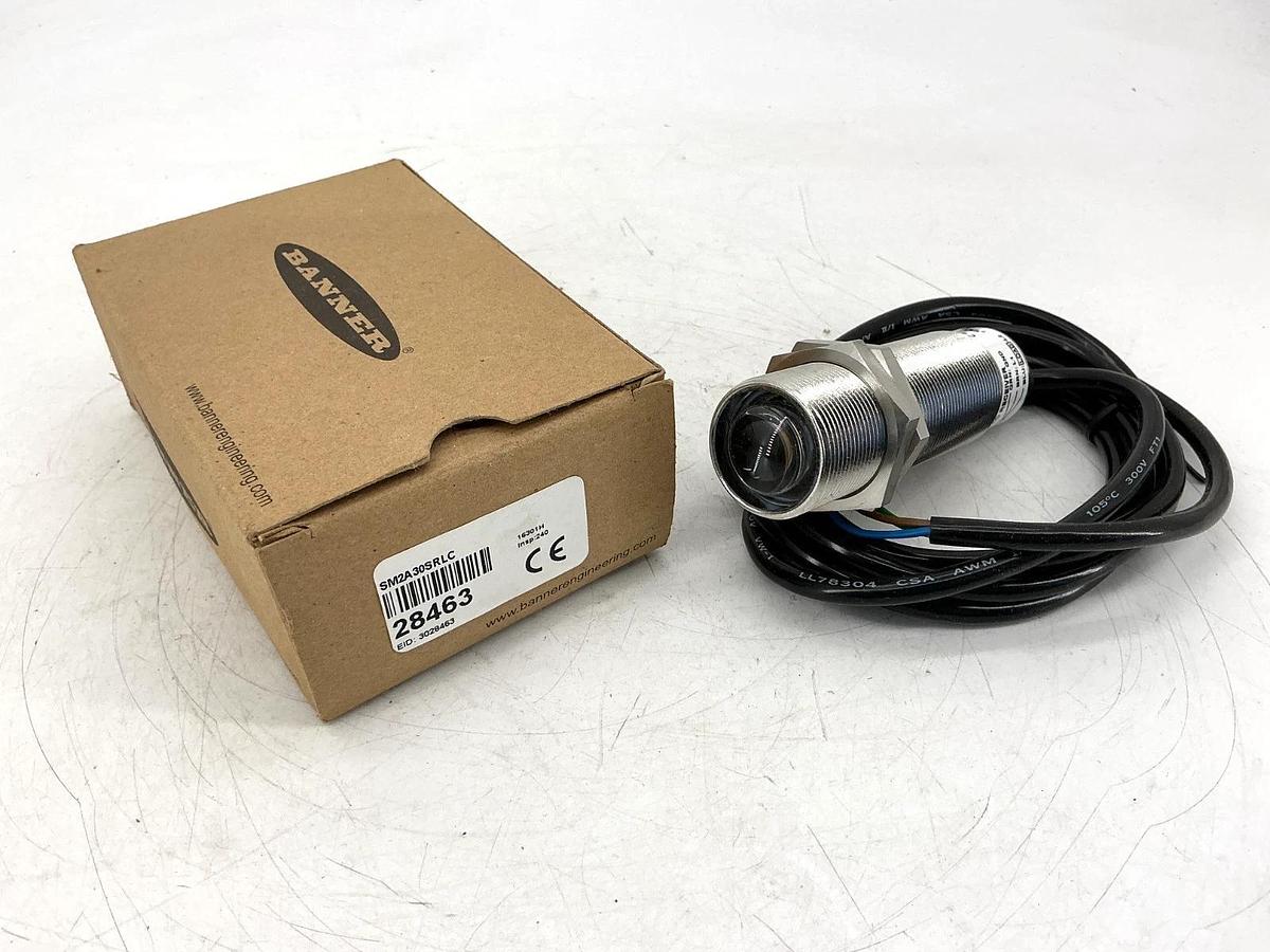New Banner Engineering SM2A30SRLC Photoelectric Sensor 24-240VAC 28463