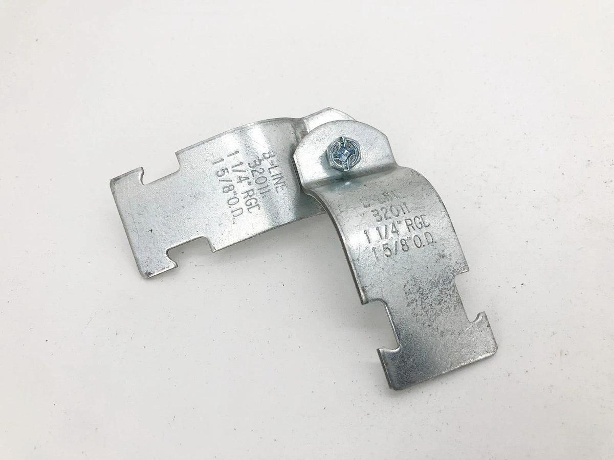 Lot of 20 New Cooper B-Line B2011PAZN Conduit Clamps 1-1/4" RGD 1-5/8