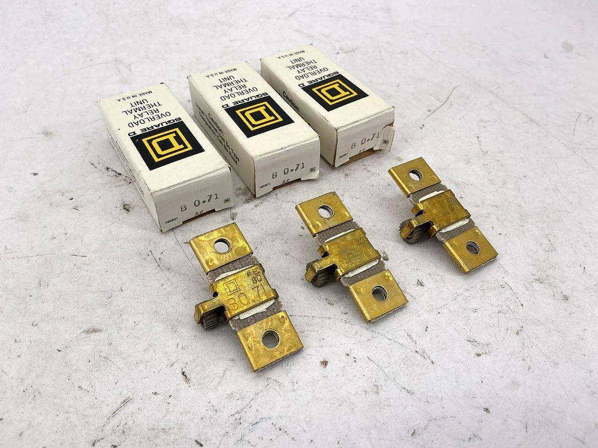 Lot of 3 New Square D B0.71 Overload Relay Thermal Unit