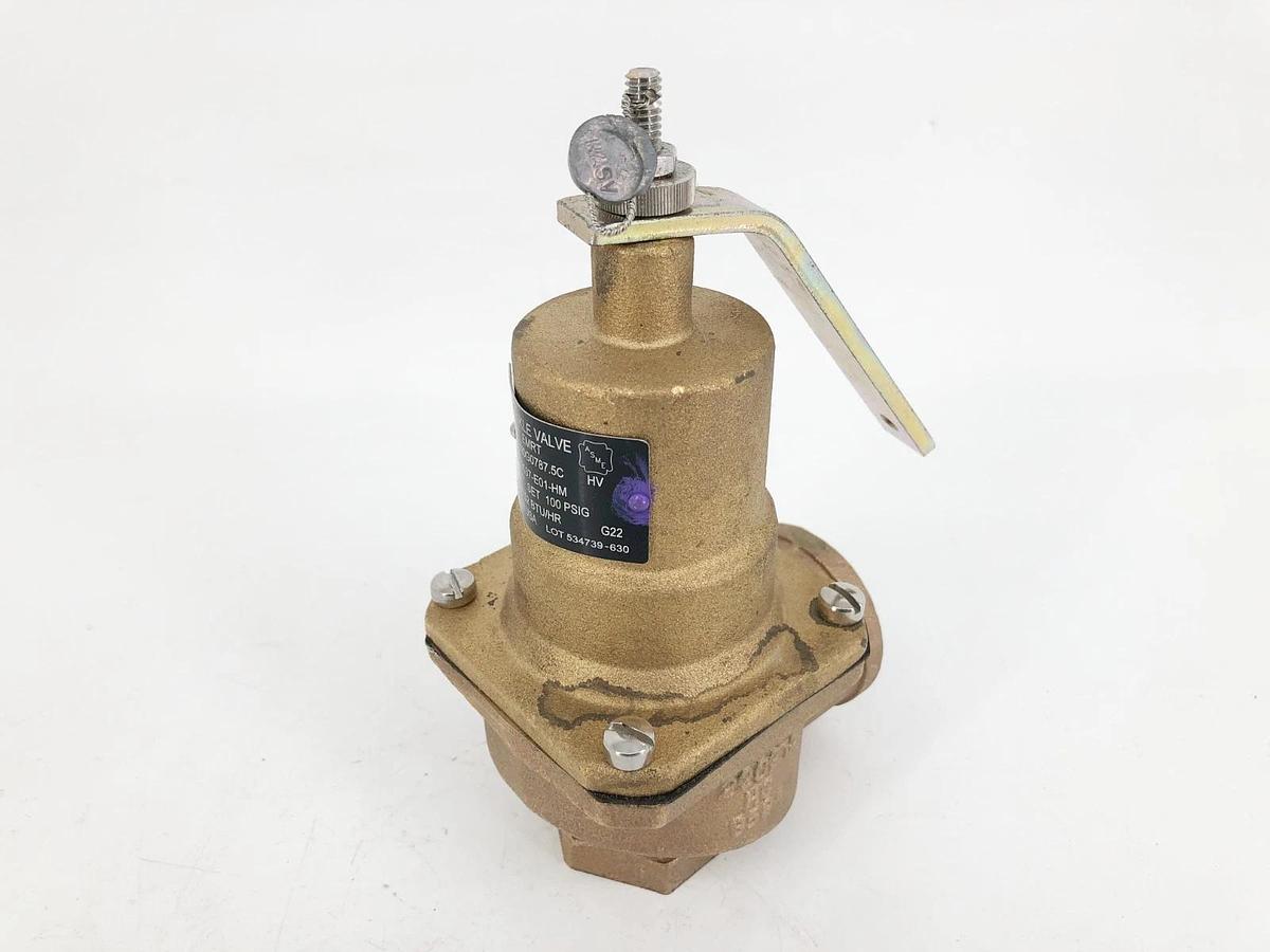 New Kunkle Valve 0537-E01-HM Safety Relief Valve Bronze 1" Set 100psi