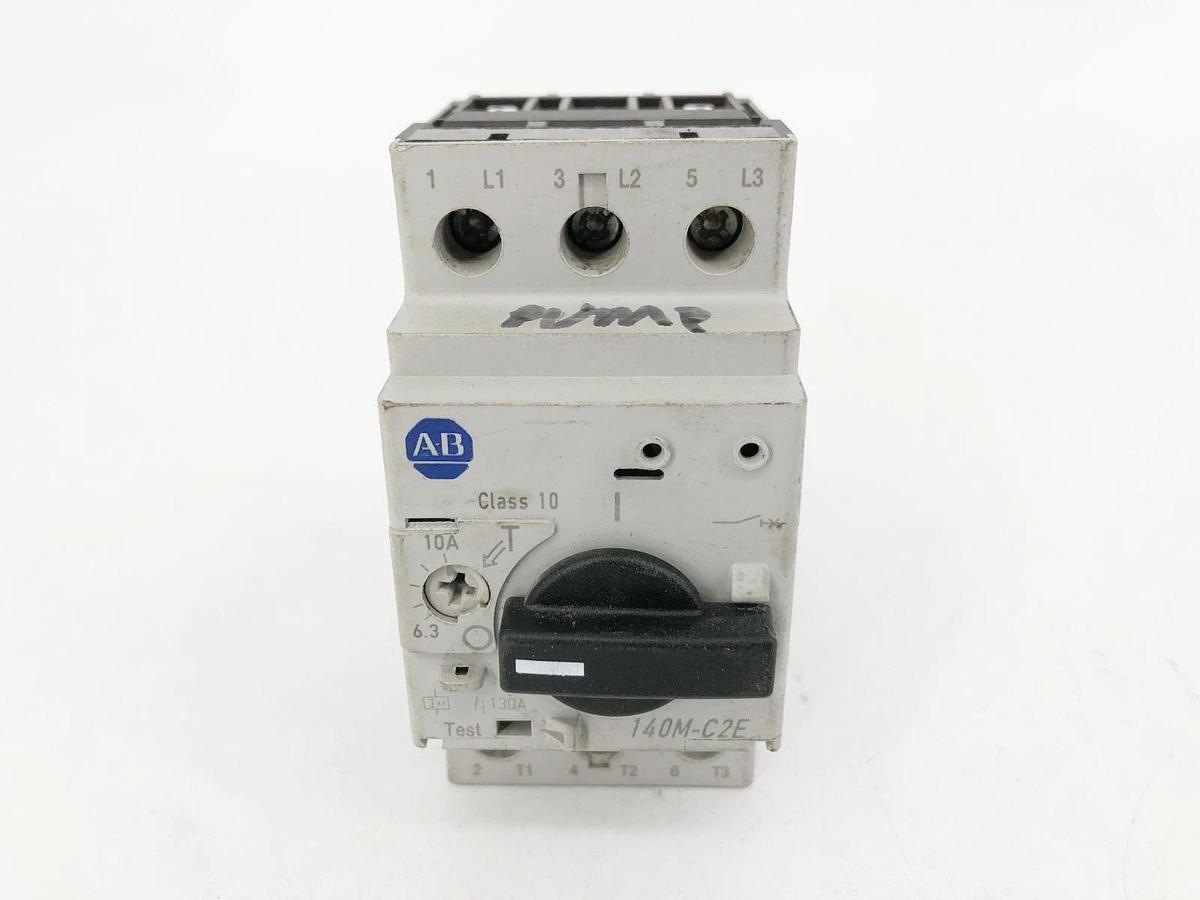 Used Allen Bradley 140M-C2E-C10 Ser. C Motor Protector Circuit Breaker 6.3-10A