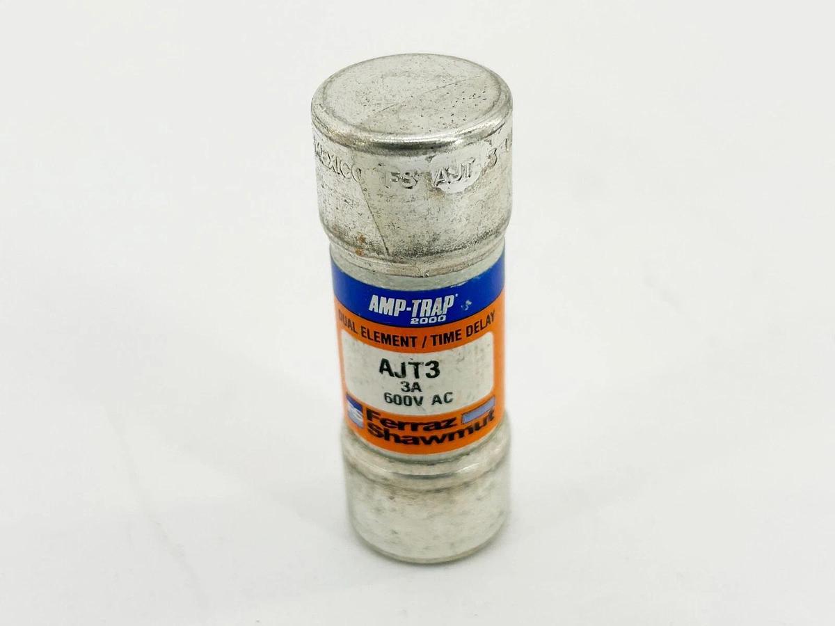 New Lot of 3 Ferraz Shawmut Dual Element Time Delay Fuse 3A 600V