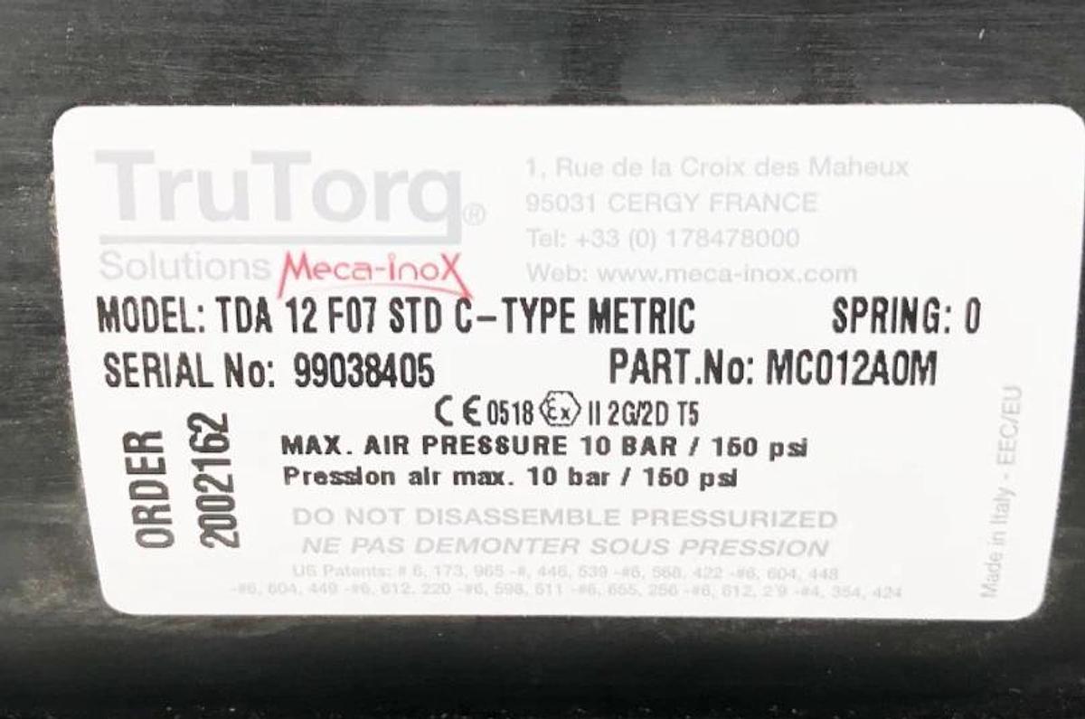 New TruTorq TDA 12 F07 STD C-TYPE METRIC Pneumatic Actuator MC012A0M - No Box
