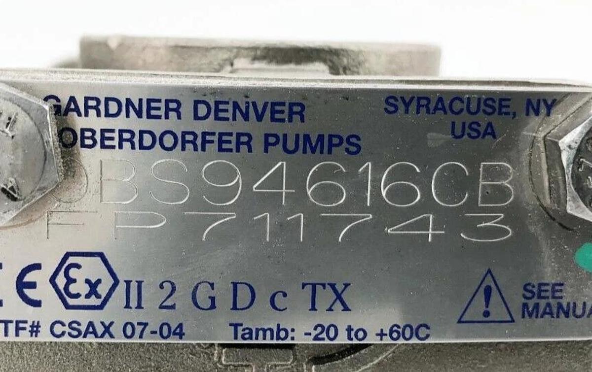 New Gardner Denver Oberdorfer OBS94616CB Gear Pump