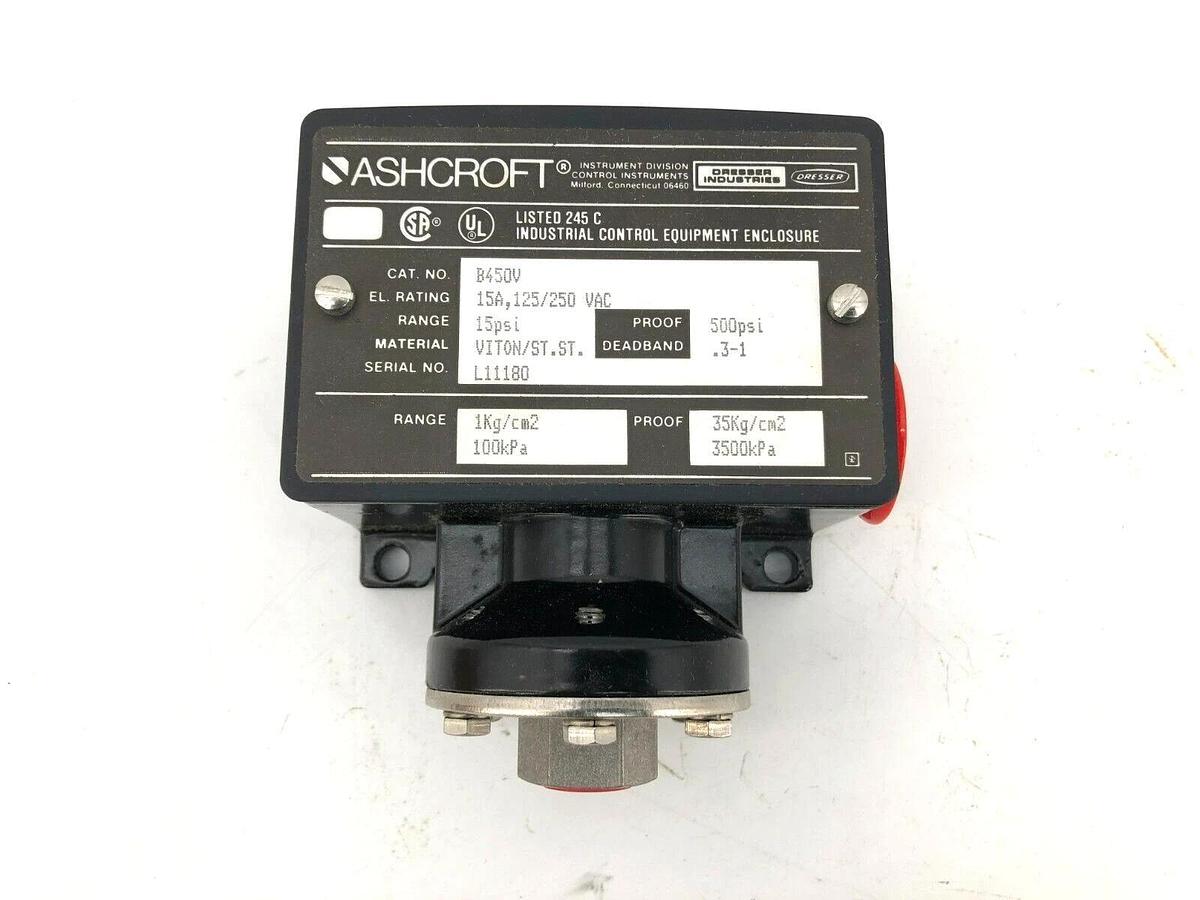 New Ashcroft B450V 15PSI Pressure Switch NEMA 4X