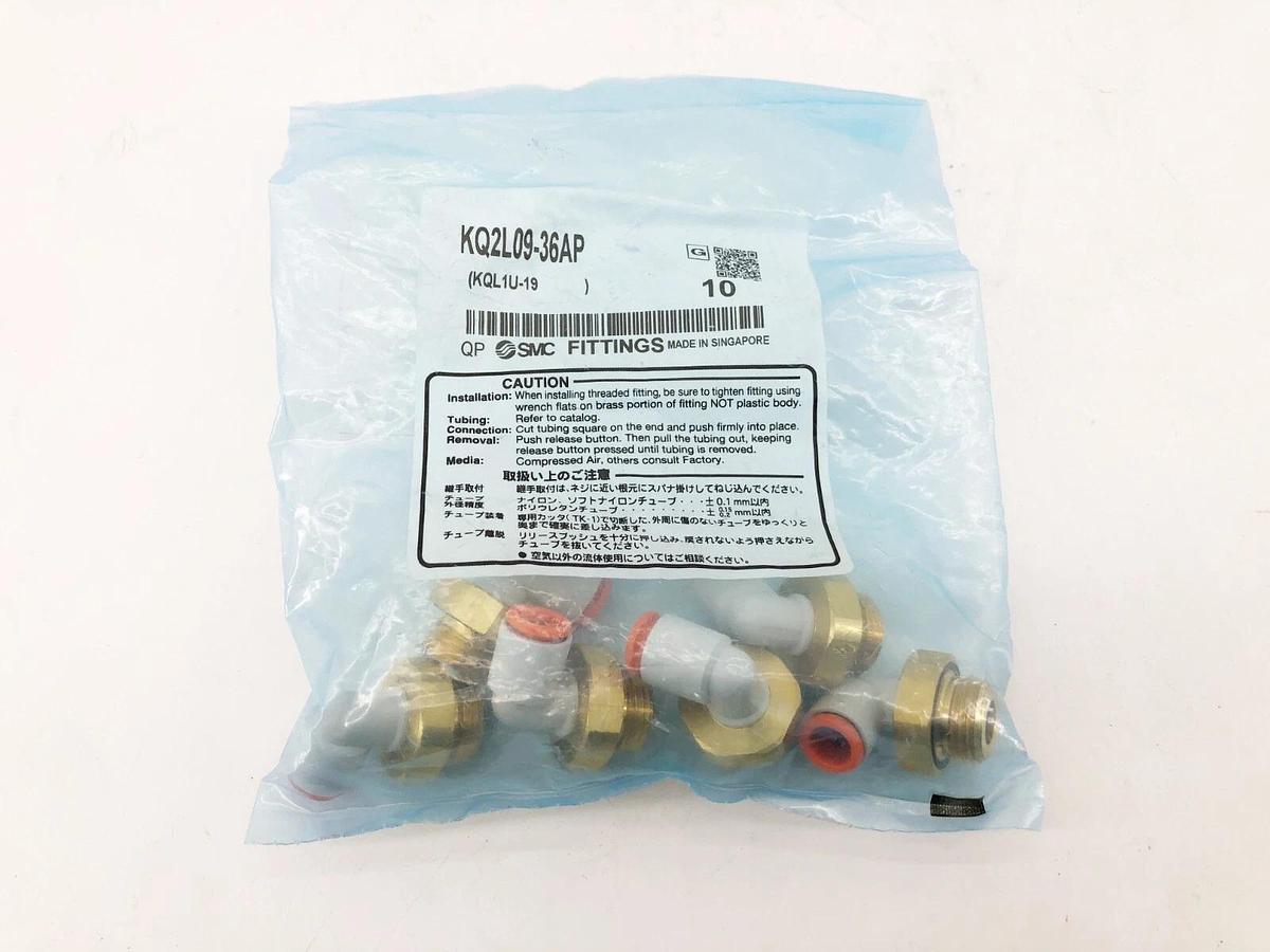 Bag of 6 New SMC KQ2L09-36AP Male Elbow Fittings 5/16" OD