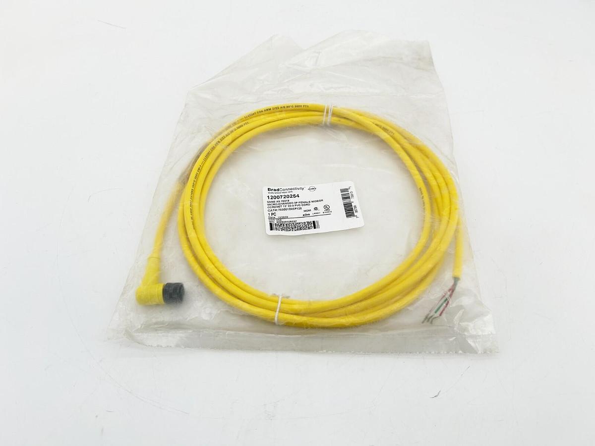 New Brad Connectivity 1200720254 Mircro Change 3P Female Cordset 90DEGR 12' 1