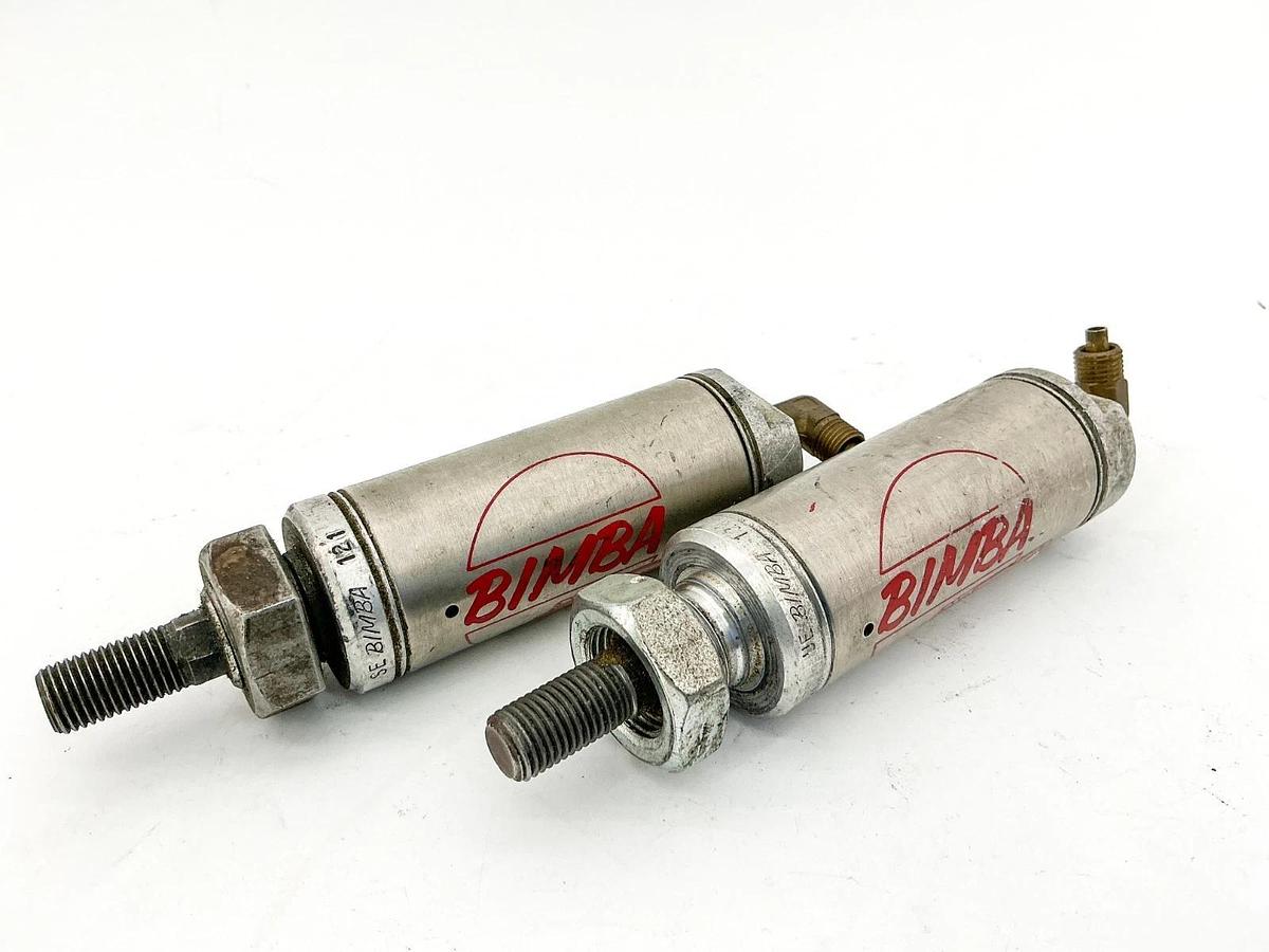 Used Lot of 2 Bimba 121 Pneumatic Cylinder Stainless Steel