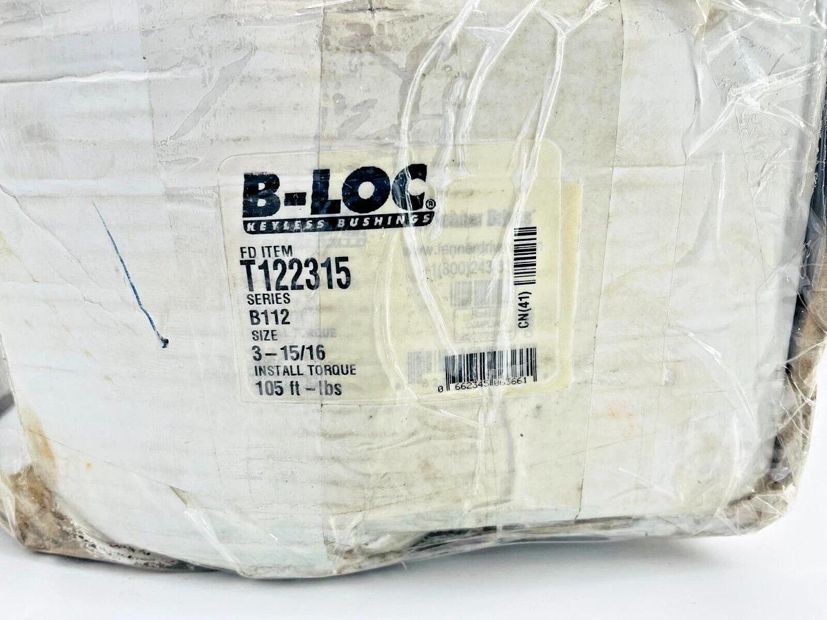 New Fenner Drives B-LOC T122315 Keyless Bushing B112 Series 3-15/16in Bore