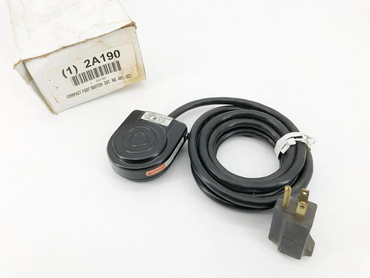 New Linemaster 491-SC3 Compact Foot Switch Momentary 10A 125VAC 2A190