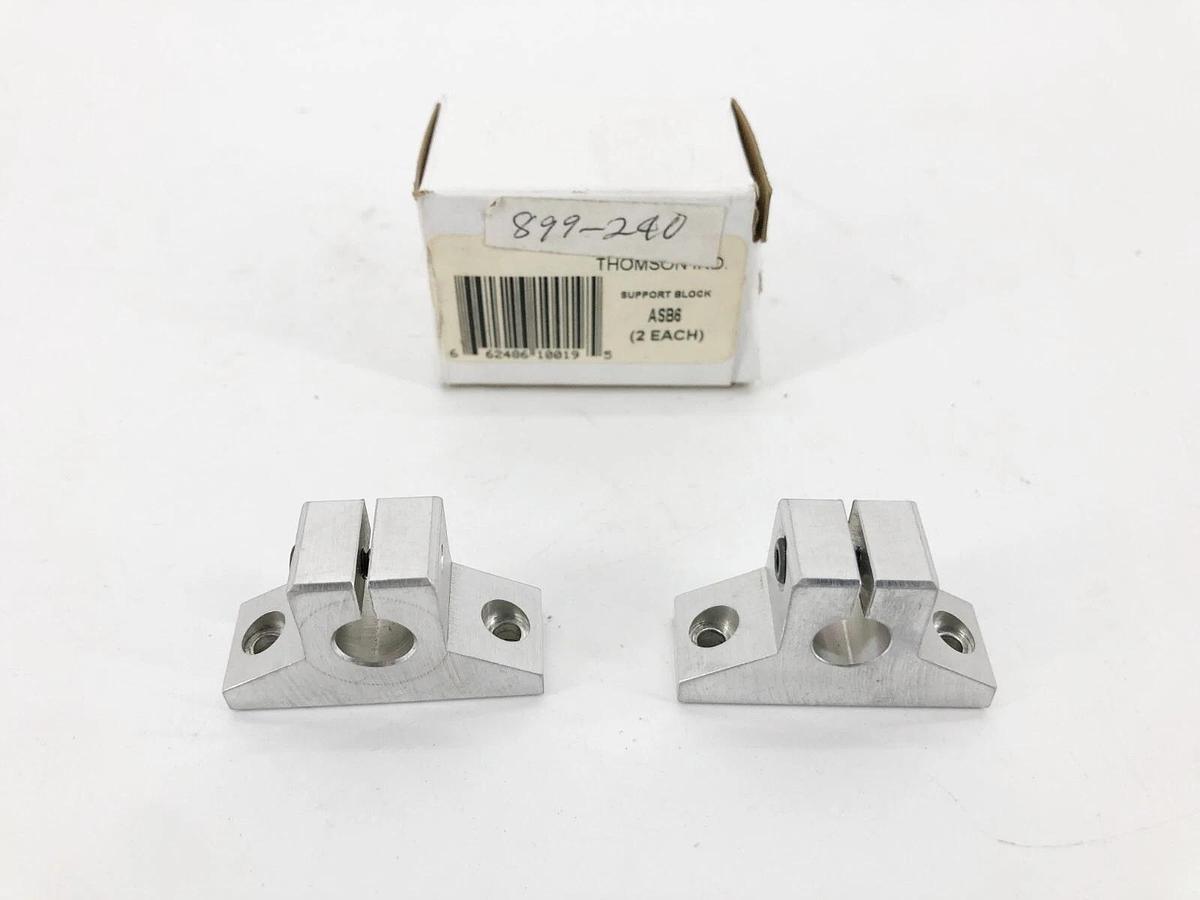 Box of 2 New Thomson ASB6 Linear Guide Shaft Blocks .375" Diameter