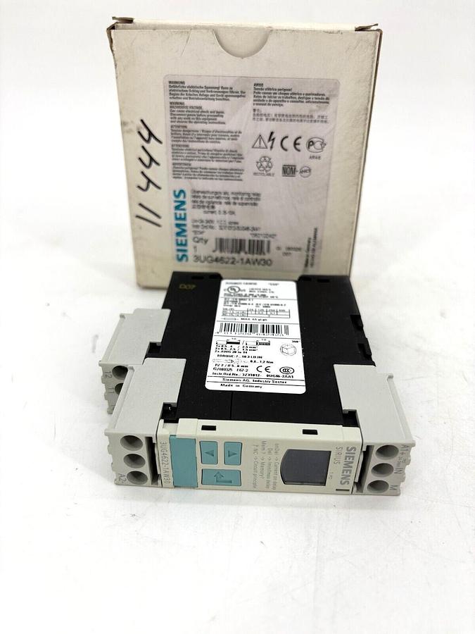 New Siemens 3UG4622-1AW30 Digital Current Monitoring Relay .05-10A Range