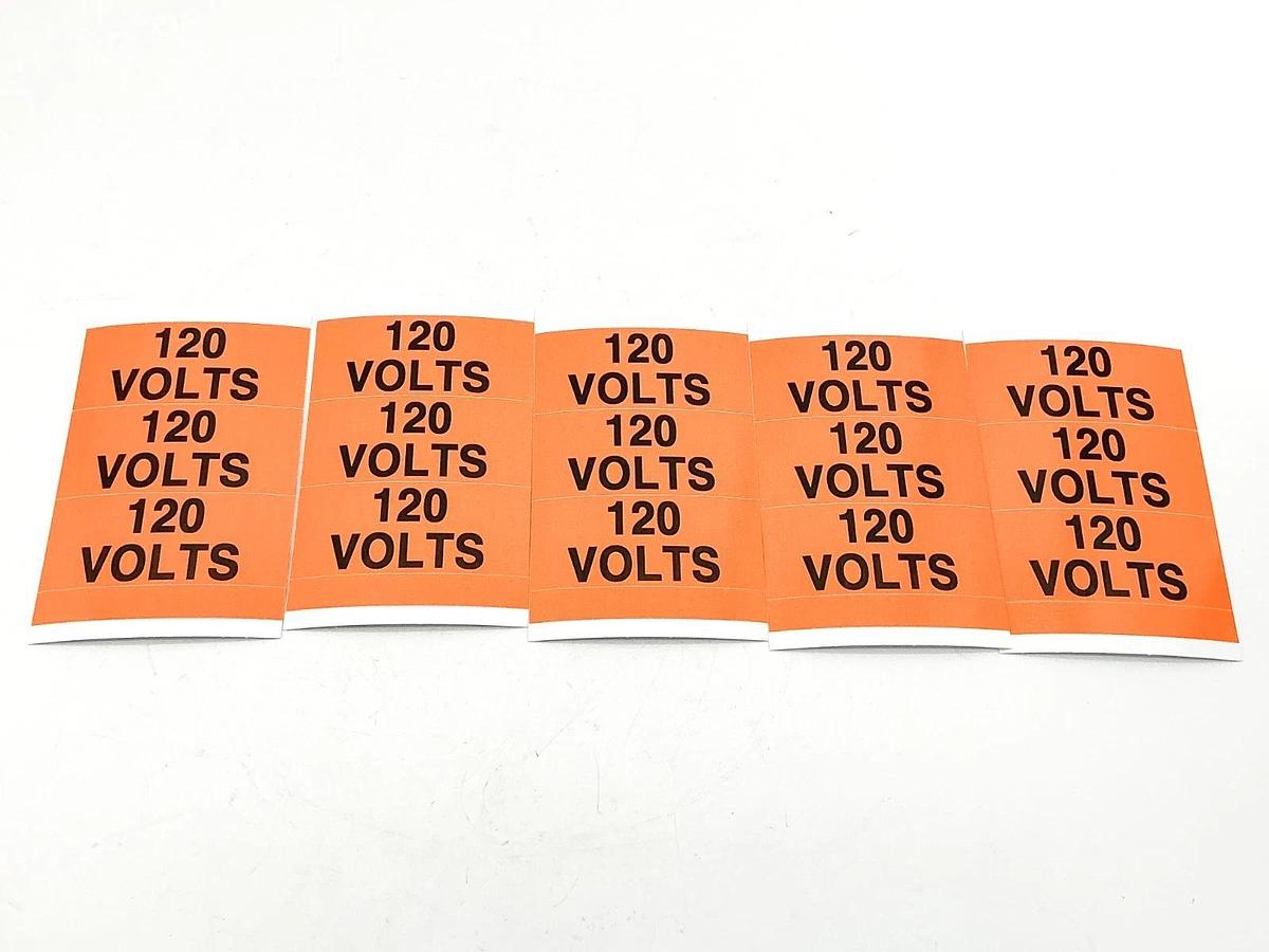 New Lot of 3 Brady 44500 Conduit & Voltage Markers 120 Volts Y919835