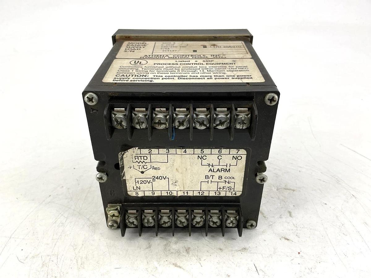 Used Athena Controls 4000-B Temp Controller 0-250F 7/5A 120/240VAC 1PH 50/60HZ 4000B