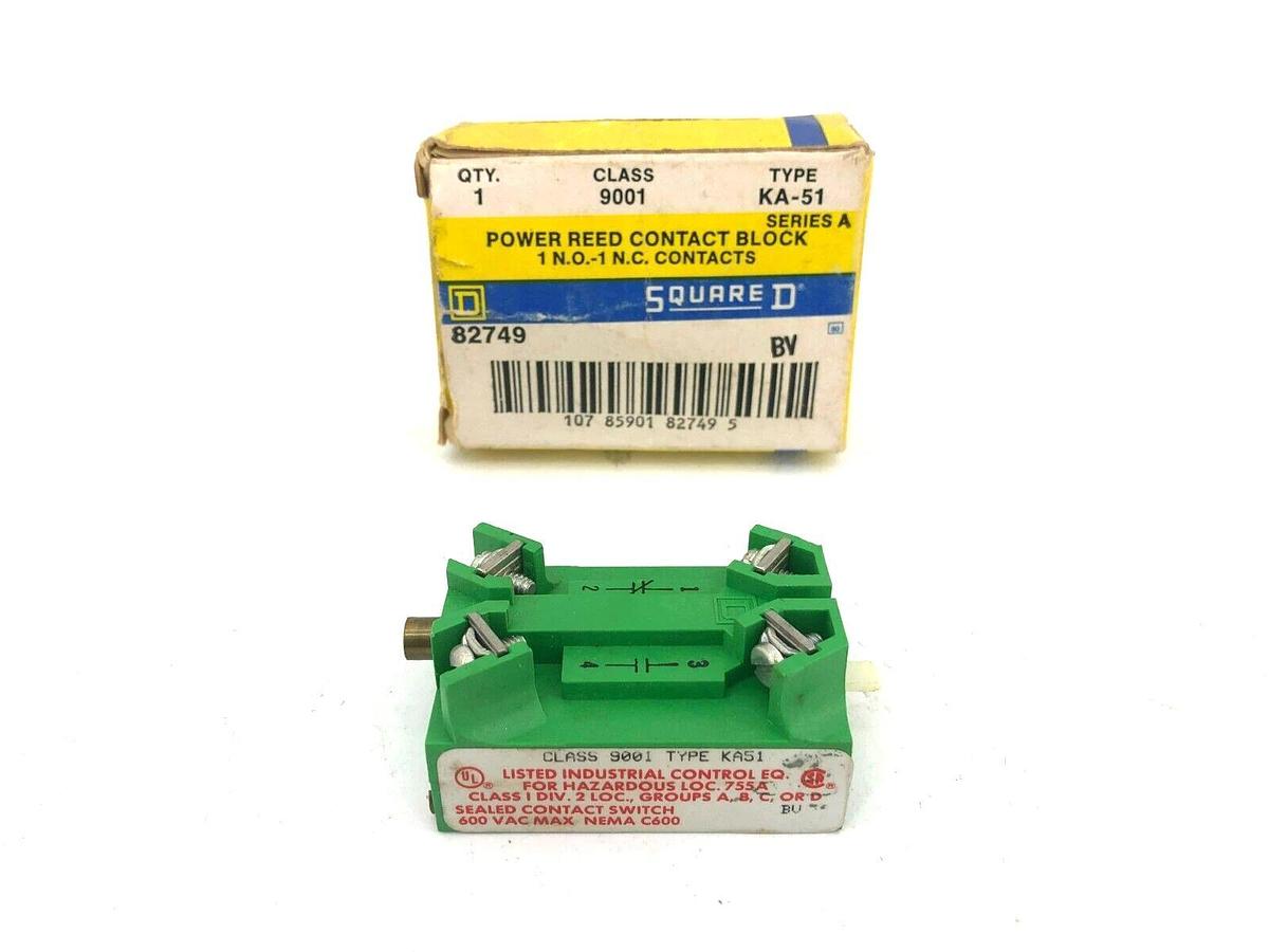 New Square D 9001 KA-51 Ser. A Power Reed Contact Block