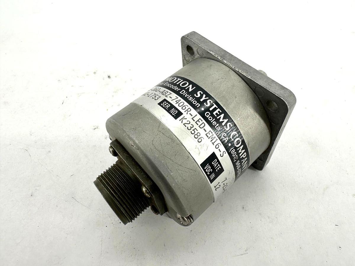 Used BEI H25D-SS-360-ABZ-7406R-LED-EM16-S Encoder 7 Pin