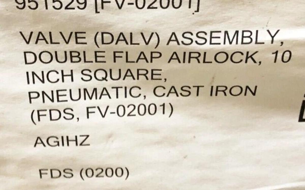 New Plattco H1027 Double Flap Airlock Valve 10" Cast Iron