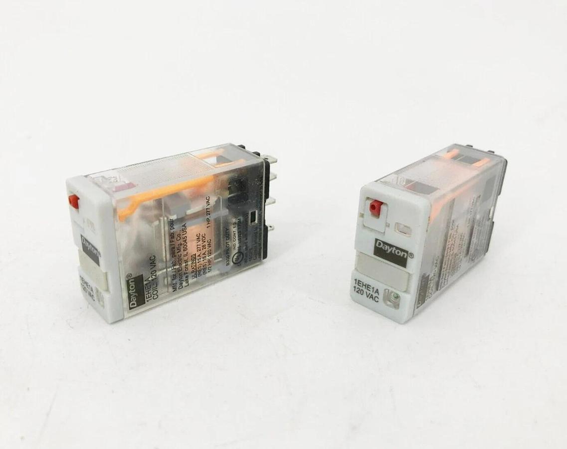 Lot of 2 New Dayton 1EHE1A Relays 120VAC 15A SPDT