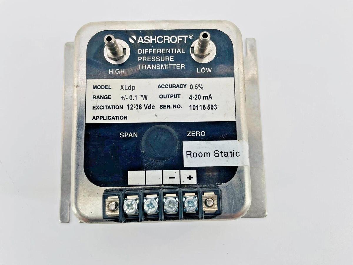 Used Ashcroft XLDP Differential Pressure Transmitter 0.5% +-0.1W 4-20mA 12-36Vdc