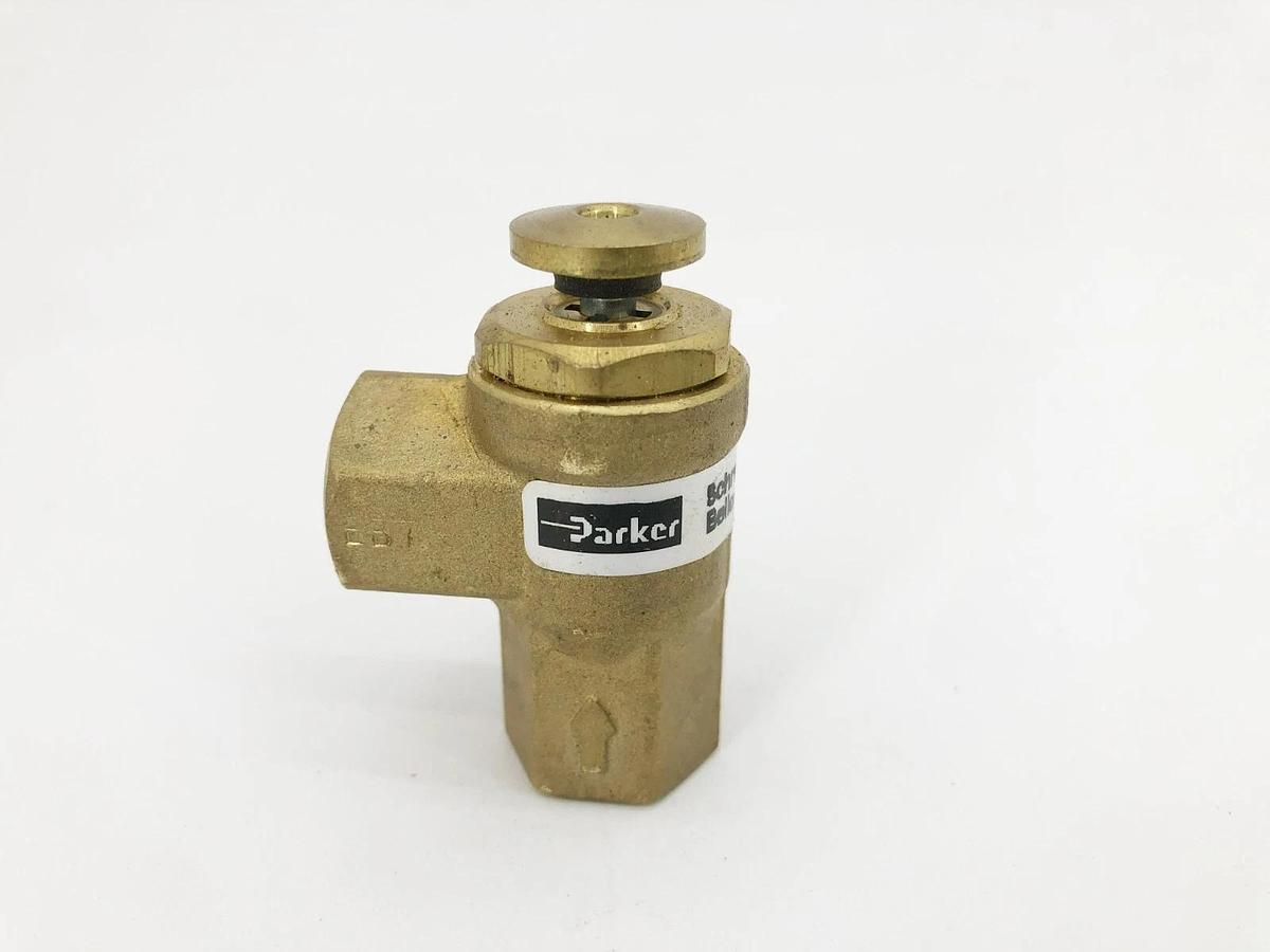 New Parker 81870129 Poppet Valve 3-Way Brass 1/4" NPT