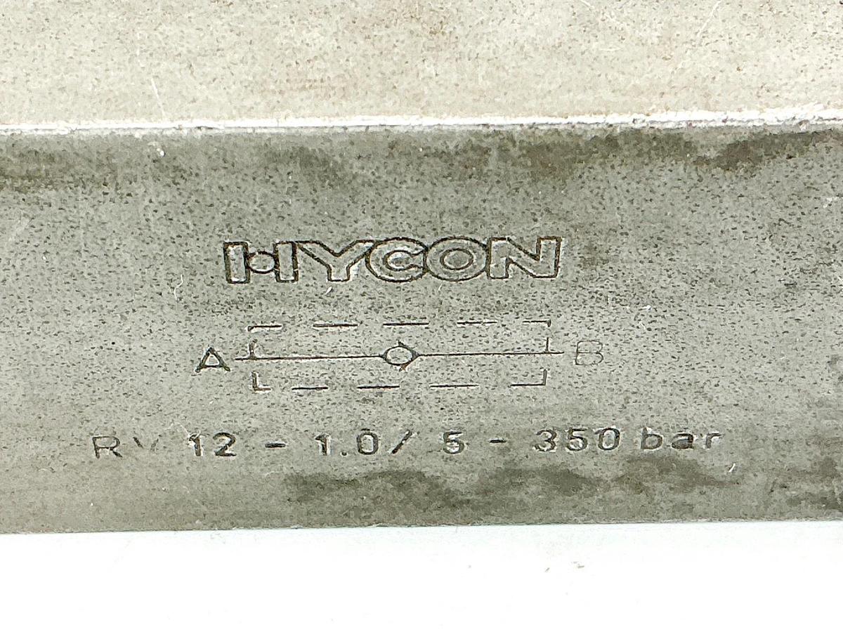 Used Hycon RV12-1.0/5-350 Check Valve 350Bar