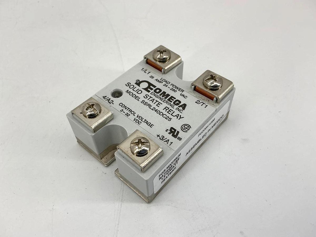 New Omega SSRL240DC25 Solid State Relay 25A 24-280VAC