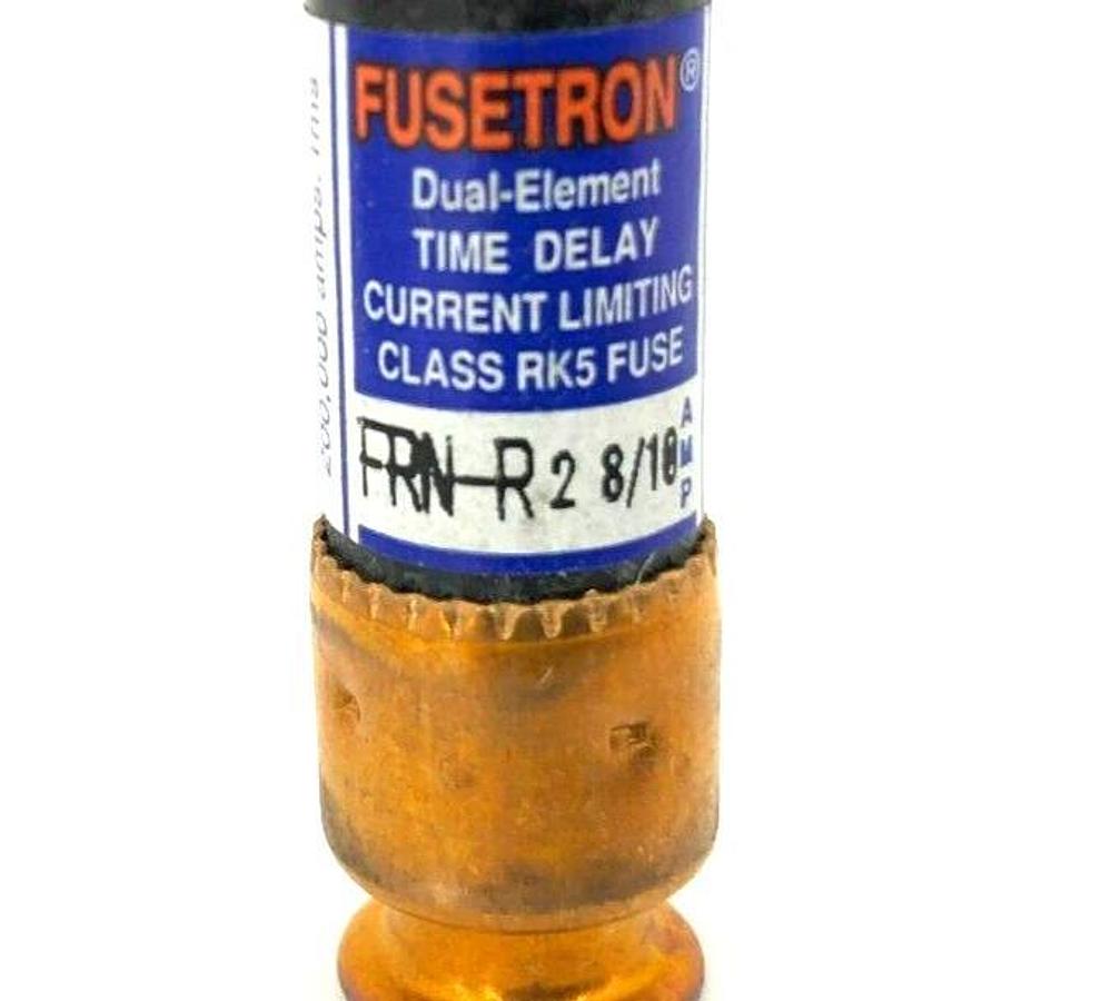 Box of 10 New Bussmann FRN-R-2-8/10 Time Delay Fuses, 250VAC, 2-8/10 A
