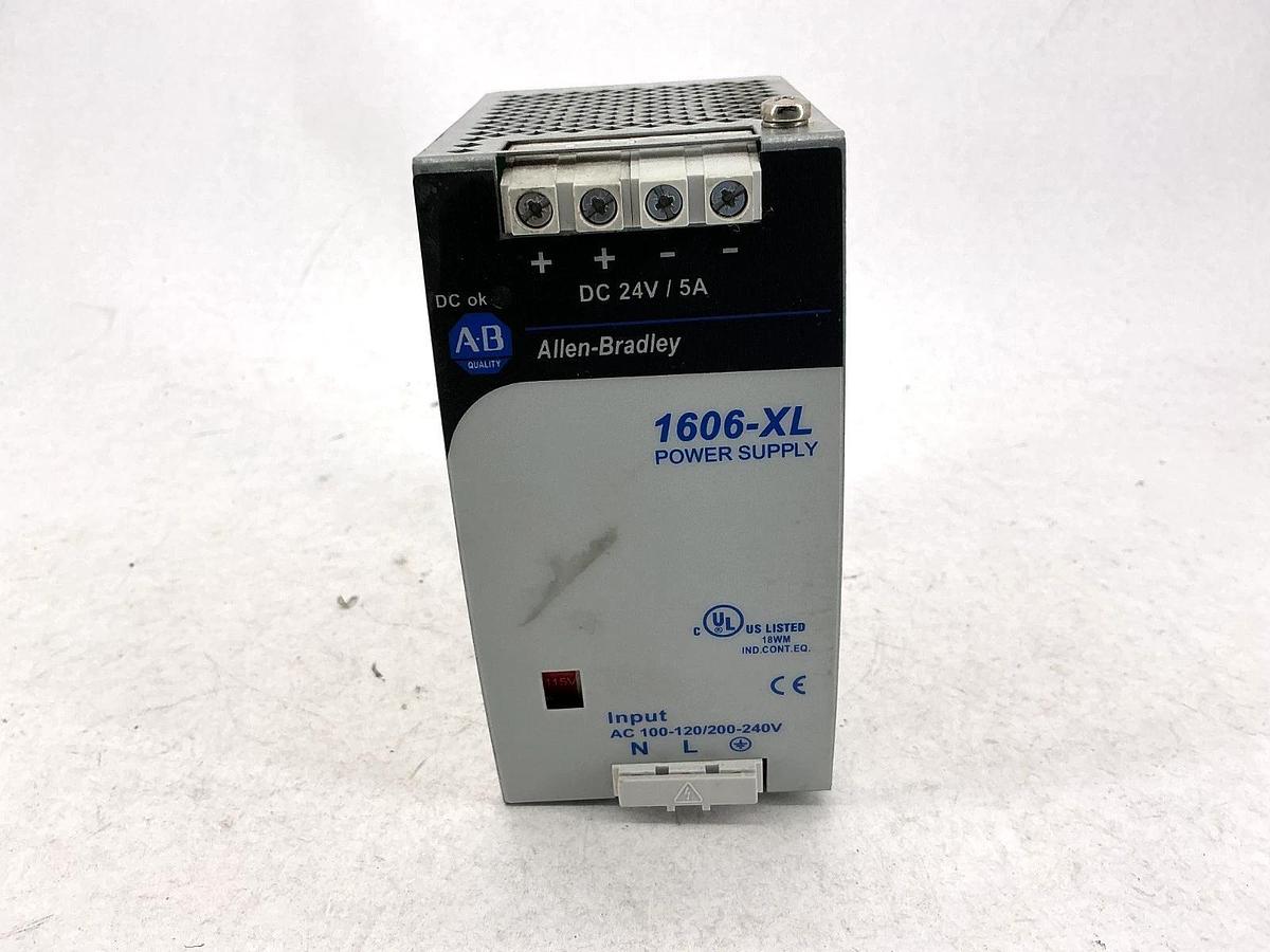 Used Allen Bradley 1606-XL120D Ser A Power Supply 24VDC Output 120/240VAC Input