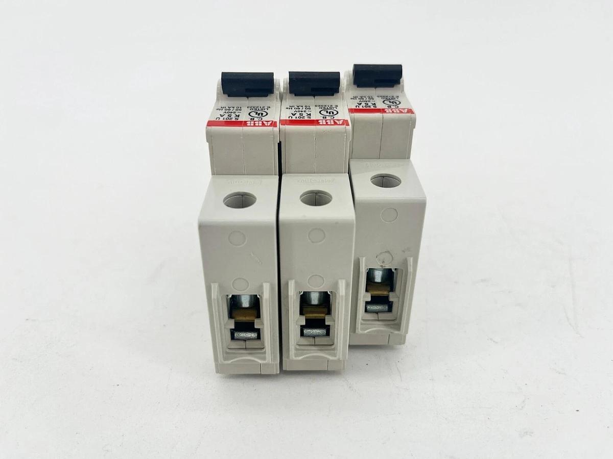 Used Lot of 3 ABB S201U-K5A Miniature Circuit Breakers 5A 240V 1P 2CDS251001R0357