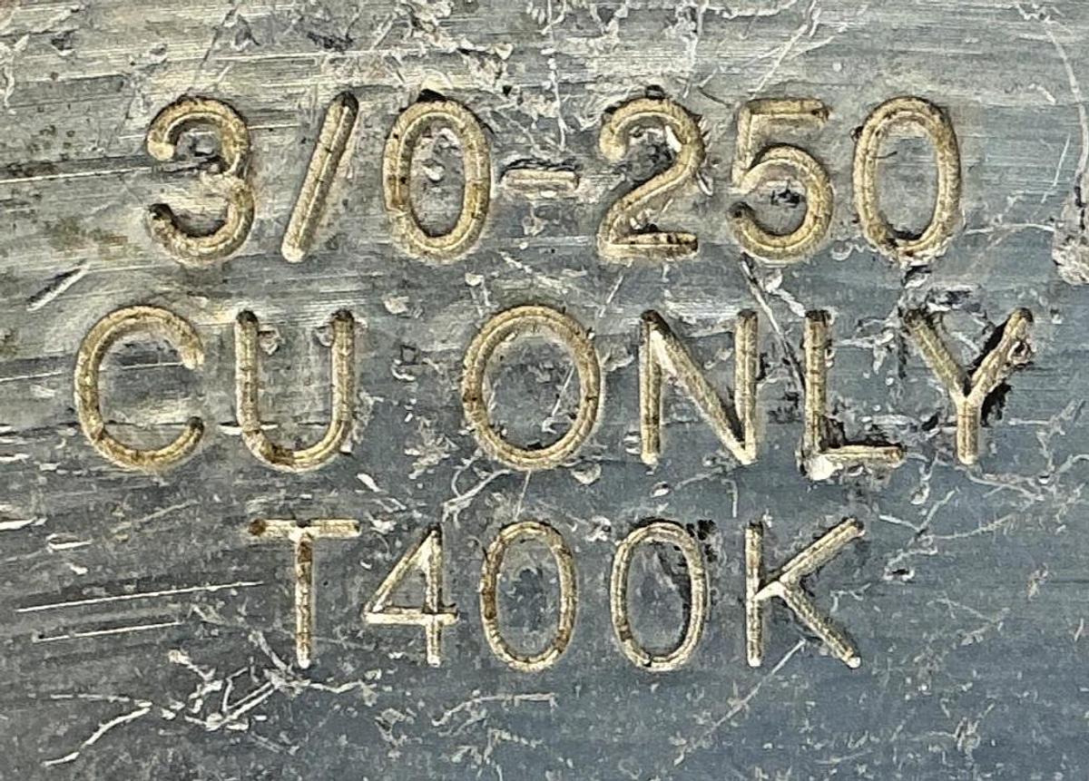 Used Eaton Cutler-Hammer T400K Terminal Lug Connector 3/0-250 CU CMC CD-252