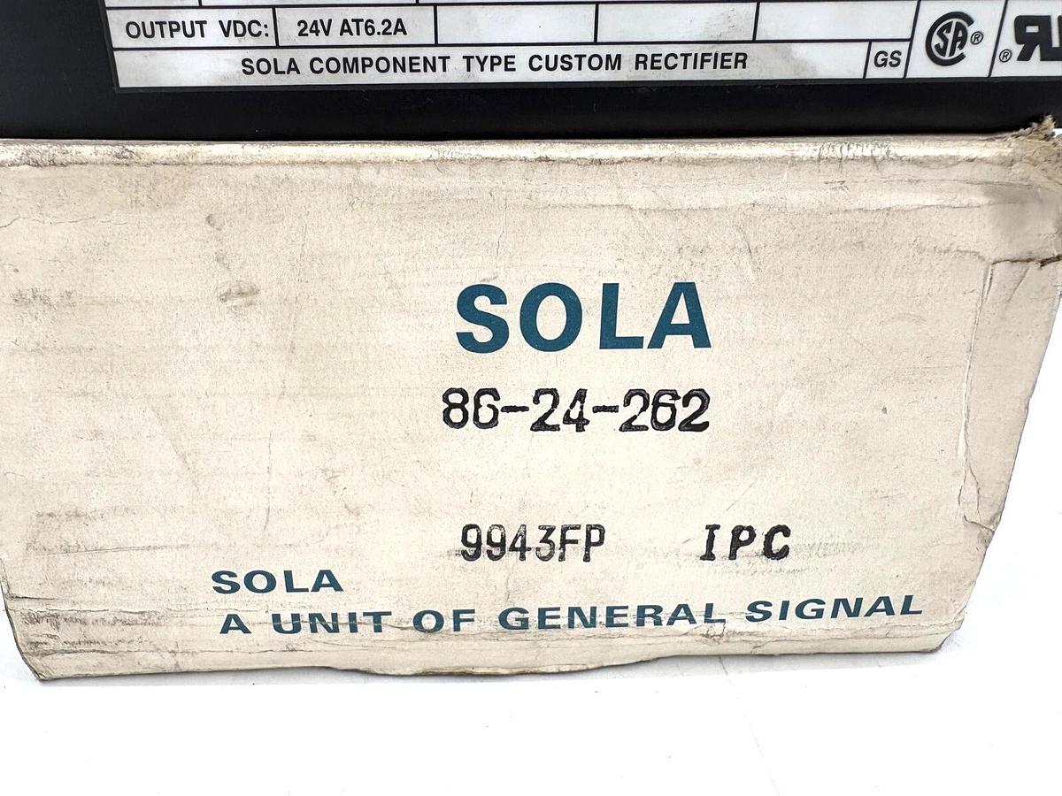 New Sola 86-24-262 Power Supply 24VDC Output 115/230VAC Input