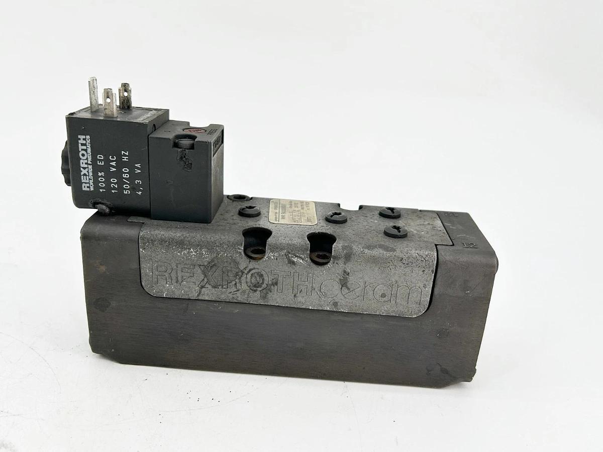 Used Rexroth R432006097 Solenoid Operated Control Valve 2 Position 145PSI 120V